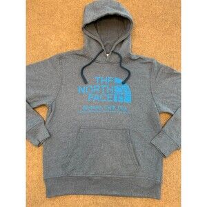 North Face Hoodie Mens M Retro Berkeley USA Logo Gray long Sleeve Pullover